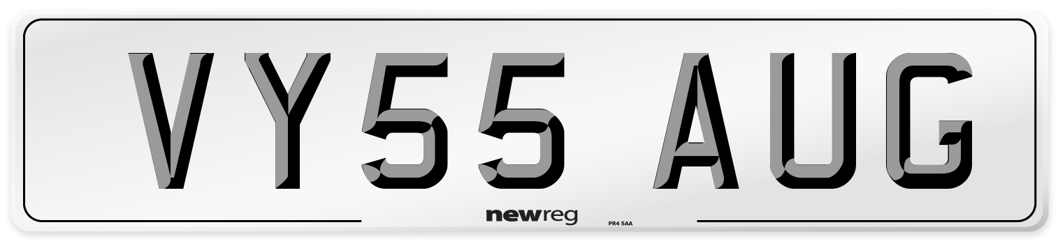 VY55 AUG Number Plate from New Reg